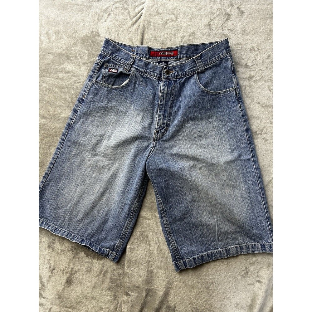 Mecca Mens Denim Jean Shorts Size 36 Blue Baggy Hip Hop Y2K Skater